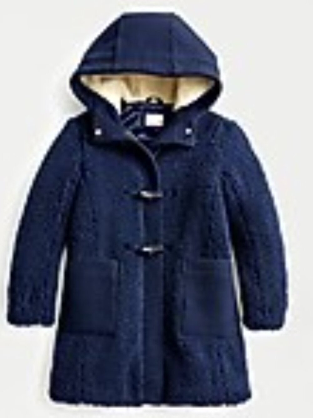 Crewcuts Girls' faux-shearling toggle coat-AA241-NAVY-wool blend-NWT